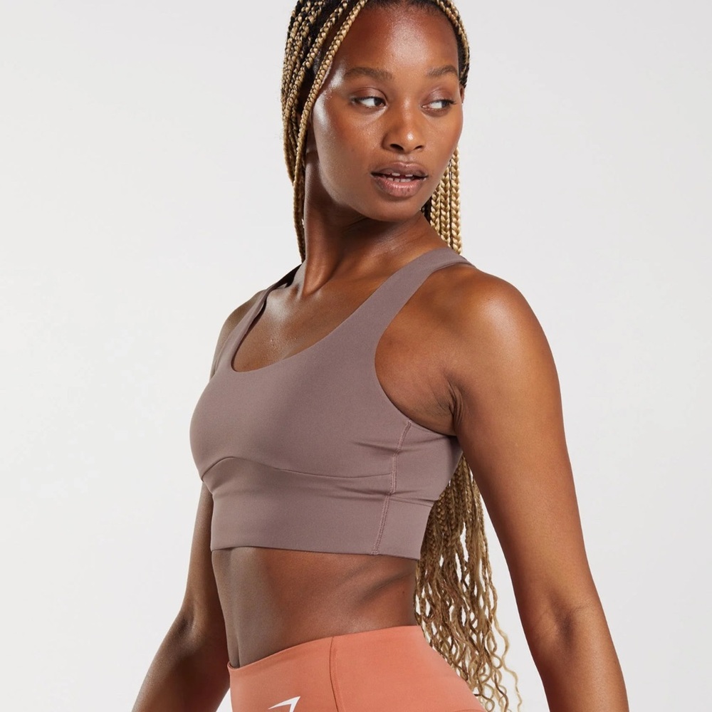 Gymshark longline Sports Bra size XS truffle brown